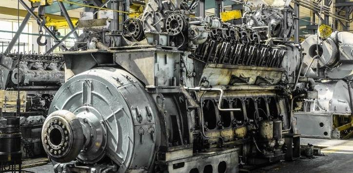 locomotive engine on the factory floor